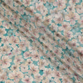 Aquatic Serenity Viscose Crepe Fabric - Soft Floral Print, Premium Indian Craftsmanship, 110cm Wide-D18723