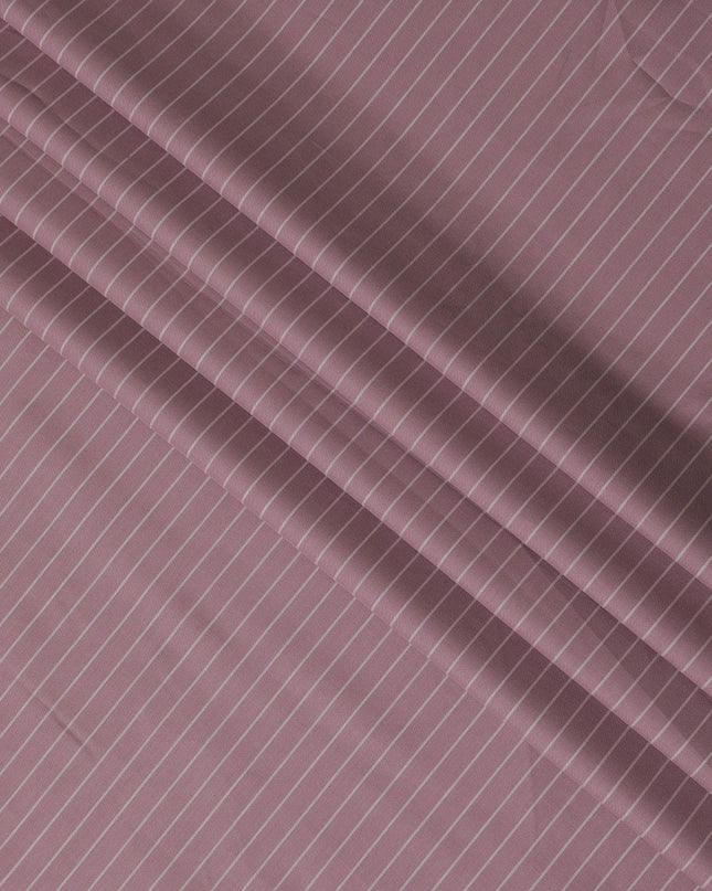 Charming Mauve Striped 100% Cotton Shirting Fabric - Luxurious Texture, 150cm Width-D18570