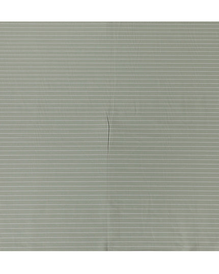 Sage Green Pinstripe 100% Cotton Shirting Fabric - Sleek & Contemporary, 150cm Width-D18571