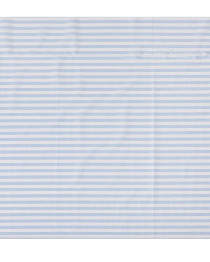 Crisp Sky Blue Striped 100% Cotton Shirting Fabric - Fresh & Classic, 150cm Width-D18572