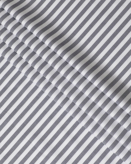 Nautical Navy and White Striped 100% Cotton Shirting Fabric - Timeless Style, 150cm Width"-D18573