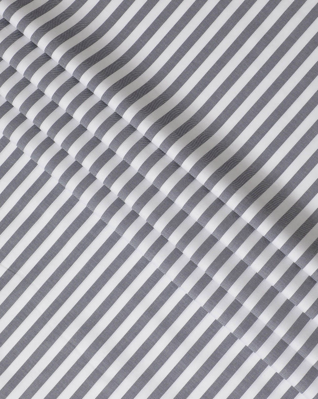Nautical Navy and White Striped 100% Cotton Shirting Fabric - Timeless Style, 150cm Width"-D18573