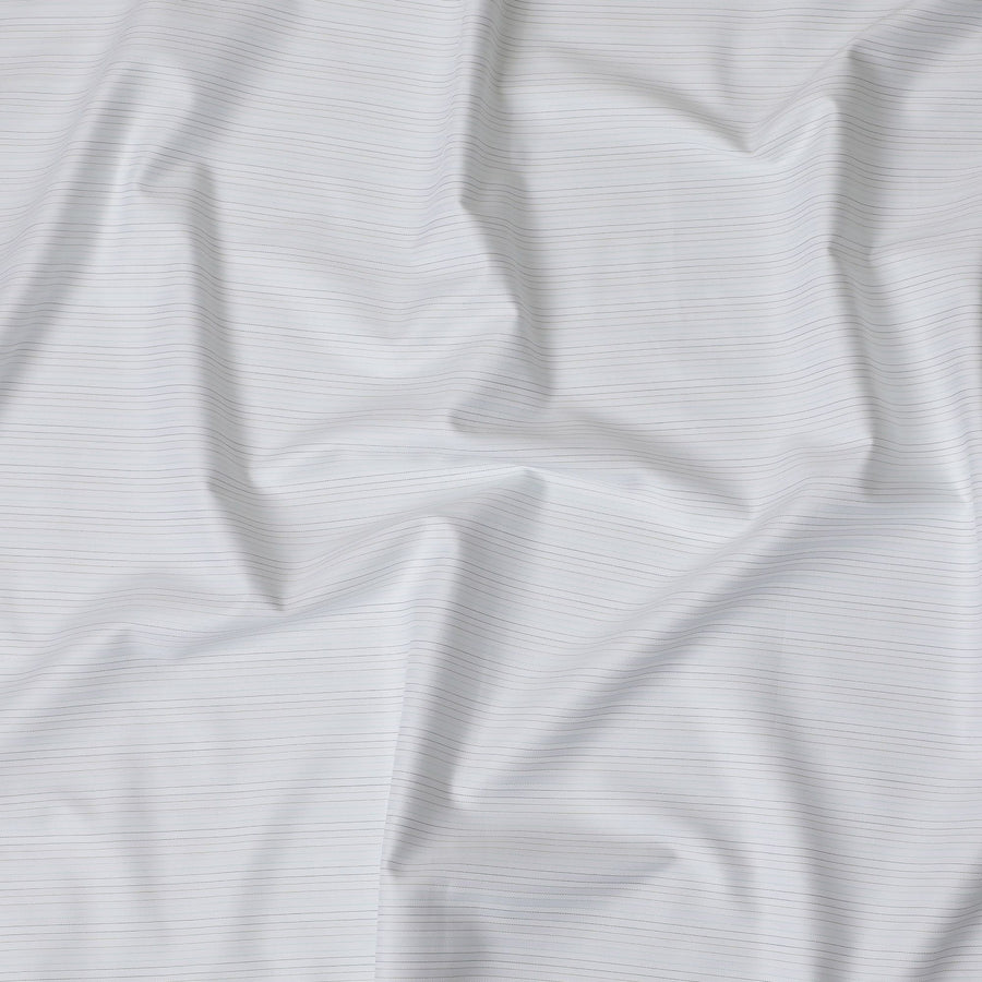 قماش مقلم فضي ورمادي متطور 100٪ قطن - تصميم أنيق، عرض 150 سم -D18574