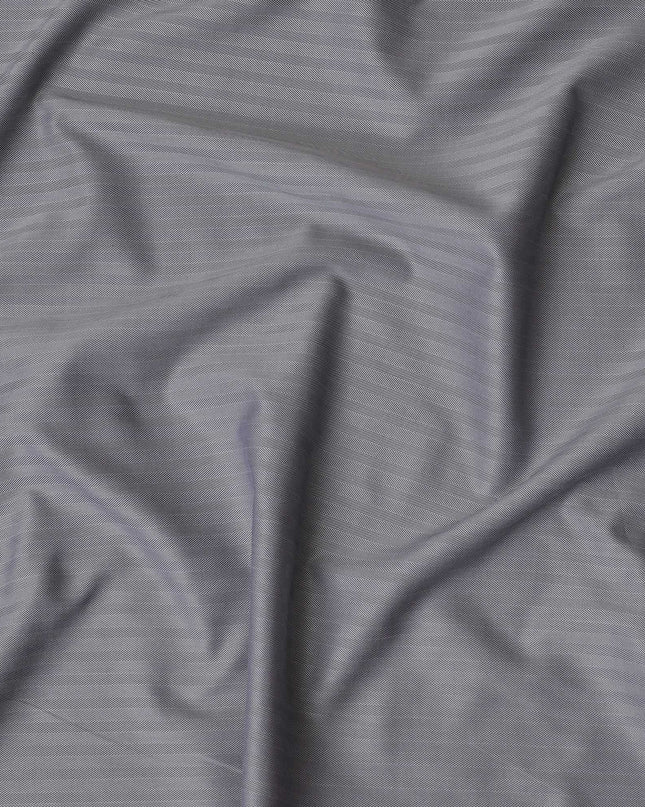 Sleek Graphite Grey Pinstripe 100% Cotton Shirting Fabric - Italian Elegance, 150cm Width-D18576