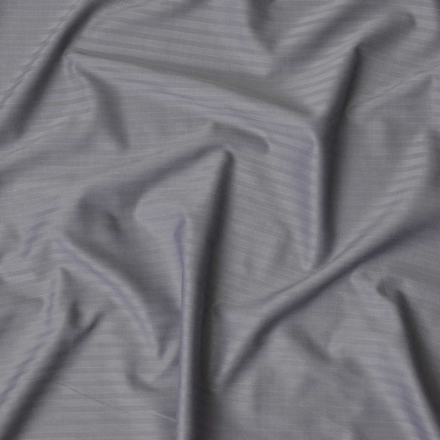 قماش القميص الأنيق باللون الرمادي الجرافيت المقلم 100% قطن - أناقة إيطالية، عرض 150 سم -D18576