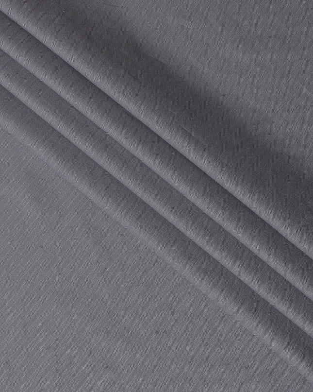 Sleek Graphite Grey Pinstripe 100% Cotton Shirting Fabric - Italian Elegance, 150cm Width-D18576