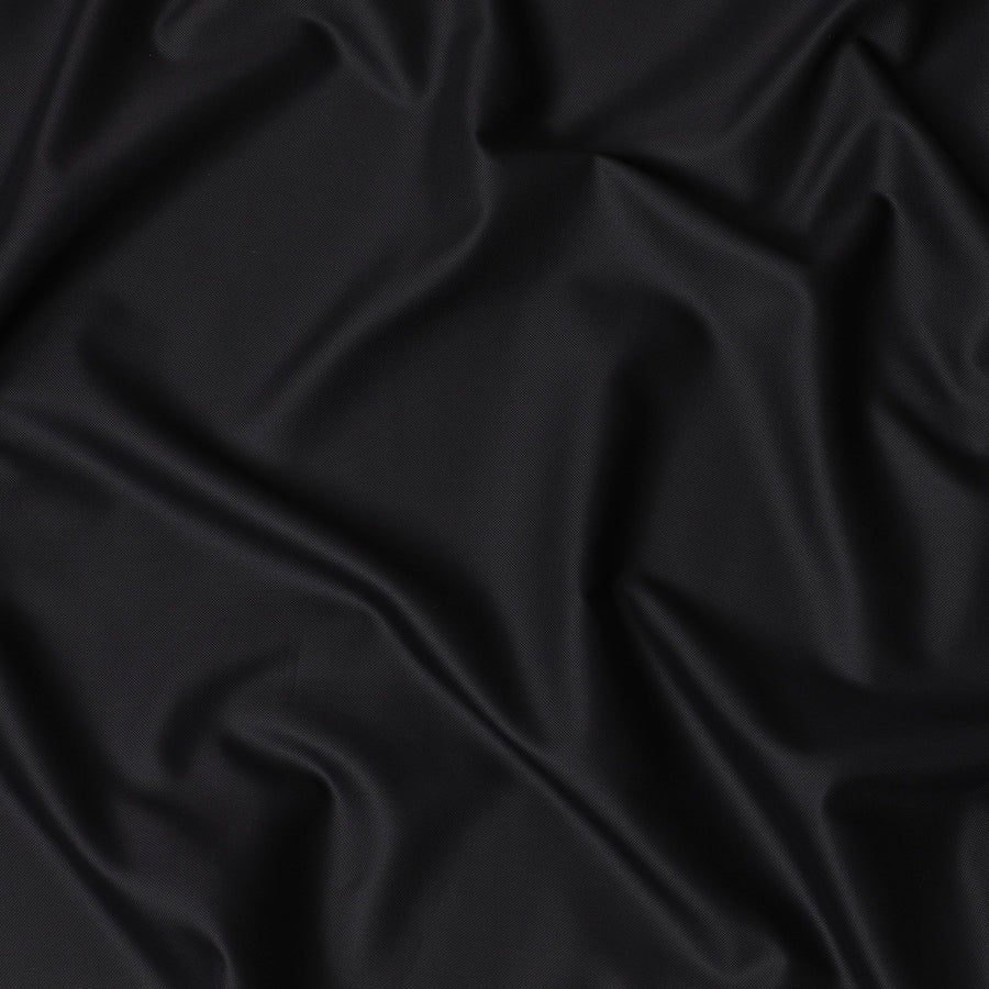Luxurious Onyx Black 100% Cotton Shirting Fabric - Italian Premium Quality, 150cm Width"-D18580