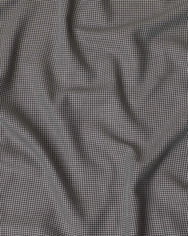 Monochrome Houndstooth 100% Cotton Shirting Fabric - Italian Tailored, 150cm Width"-D18581