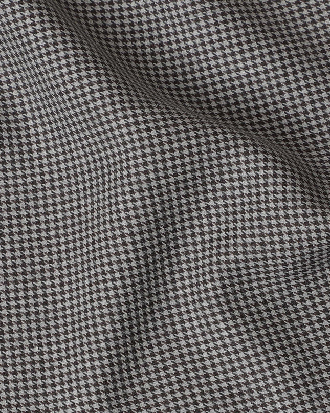 Monochrome Houndstooth 100% Cotton Shirting Fabric - Italian Tailored, 150cm Width"-D18581