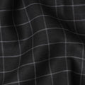 Luxurious Charcoal Grey Checkered Wool Blend Suiting Fabric - 150cm Width-D18582