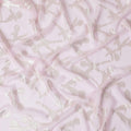 Sophisticated Blush Pink Pure Silk Chiffon Fabric with Silver Botanical Accents, 110cm Width - Traditional Garbasaar, Piece of 2.0 Mtrs-D18614 - Regal Fabrics