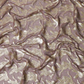 Elegant Taupe Pure Silk Chiffon Fabric with Golden Crane Embroidery, 110cm Width - Traditional Garbasaar, Piece of 2.0 Mtrs-D18619 - Regal Fabrics