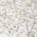 Gleaming Ivory Pure Silk Chiffon Fabric with Golden Leaf Patterns, 110cm Width - Traditional Garbasaar, Piece of 2.0 Mtrs-D18622 - Regal Fabrics