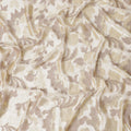 Champagne Luxe Pure Fransawi Silk Chiffon Fabric with Taupe Floral Embroidery, 110cm Width - Traditional Garbasaar, Piece of 2.0 Mtrs-D18625