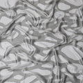 Monochrome Elegance Pure Fransawi Silk Chiffon Fabric with Abstract Design, 110cm Width - Traditional Garbasaar, Piece of 2.0 Mtrs-D18626 - Regal Fabrics