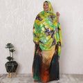 Spring Essence Pure Fransawi Silk Chiffon Fabric with Metallic Floral Motifs, 110cm Width - Traditional Garbasaar, Piece of 2.0 Mtrs-D18627 - Regal Fabrics