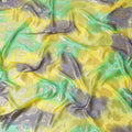 Spring Essence Pure Fransawi Silk Chiffon Fabric with Metallic Floral Motifs, 110cm Width - Traditional Garbasaar, Piece of 2.0 Mtrs-D18627 - Regal Fabrics