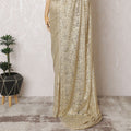 Golden Elegance French Metallic Chantilly Lace Saree - 110cm Width, 5.5M Length-D18813 - Regal Fabrics