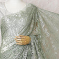 Enchanted Forest French Metallic Chantilly Lace Saree - 110cm Width, 5.5M Length-D18818