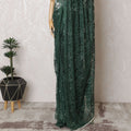 Emerald Enchantment French Chantilly Lace Saree - Stone Work, 110cm Width, 5.5M Length-D18821