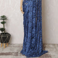 Midnight Sapphire French Two-Tone Chantilly Lace Saree with Stone Work - 110cm Width, 5.5M Length-D18829 Regal Fabrics