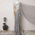 Sterling Elegance French Chantilly Lace Saree - 110cm Width, 5.5M Length-D18833 Regal Fabrics
