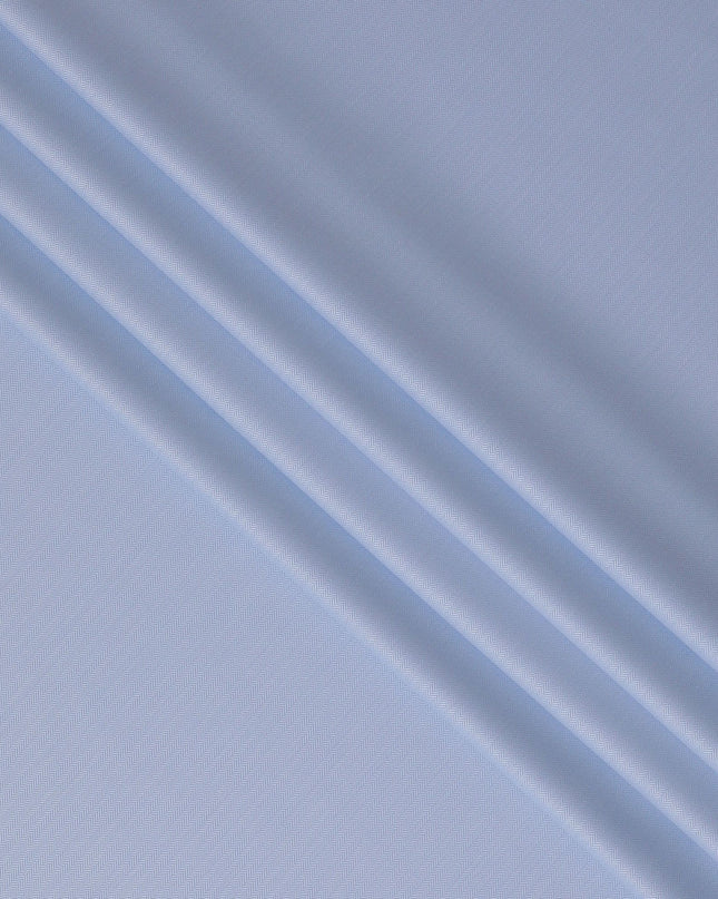 Sophisticated Swiss 100% Cotton Shirting Fabric in Serene Blue - 150cm, Herringbone Design-D18882