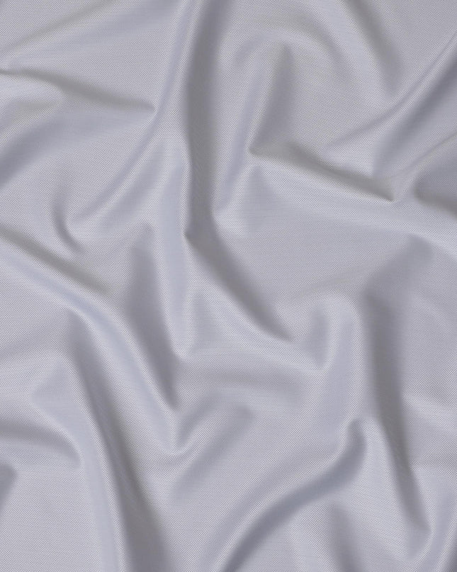 Exquisite Swiss 100% Cotton Herringbone Shirting Fabric - 150cm, Refined Silver-White Herringbone Design-D18883