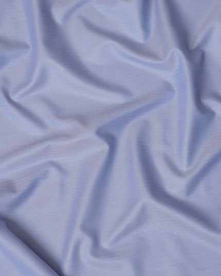 Chic Blue Swiss 100% Cotton Herringbone Shirting Fabric - 150cm Wide, Herringbone Design-D18884