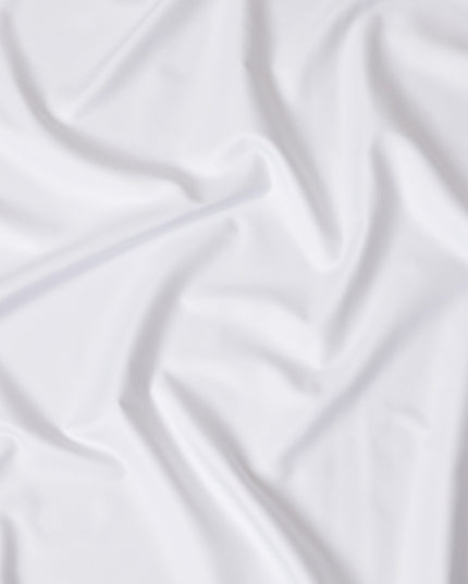 Classic White Swiss 100% Cotton Twill Shirting Fabric - 150cm Wide, Luxurious Feel-D18890