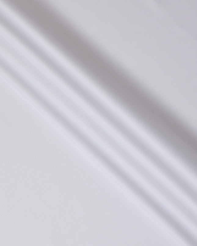 Pure White Swiss 100% Cotton Sateen Shirting Fabric - 150cm Wide, Silky Finish-D18891