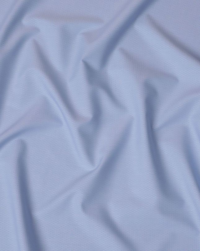 Sky Blue Swiss 100% Cotton Dobby Shirting Fabric - 150cm Wide, Textured Elegance-D18892