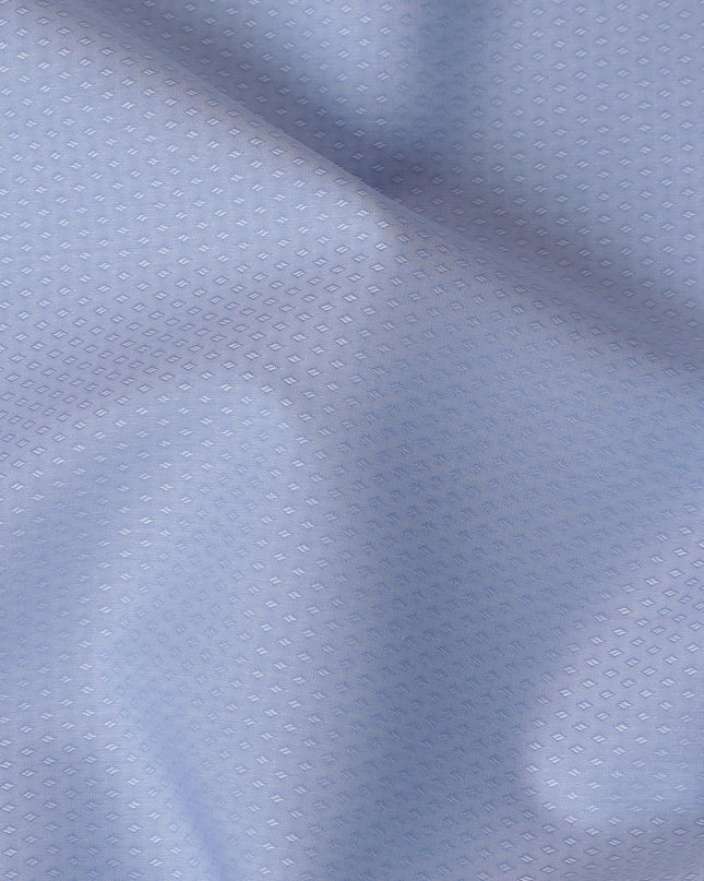 Sky Blue Swiss 100% Cotton Dobby Shirting Fabric - 150cm Wide, Textured Elegance-D18892