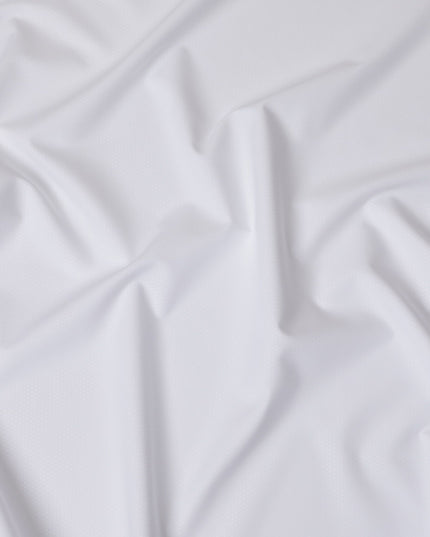 Deluxe White Swiss 100% Cotton Dobby Shirting Fabric - 150cm Wide, Refined Texture-D18893