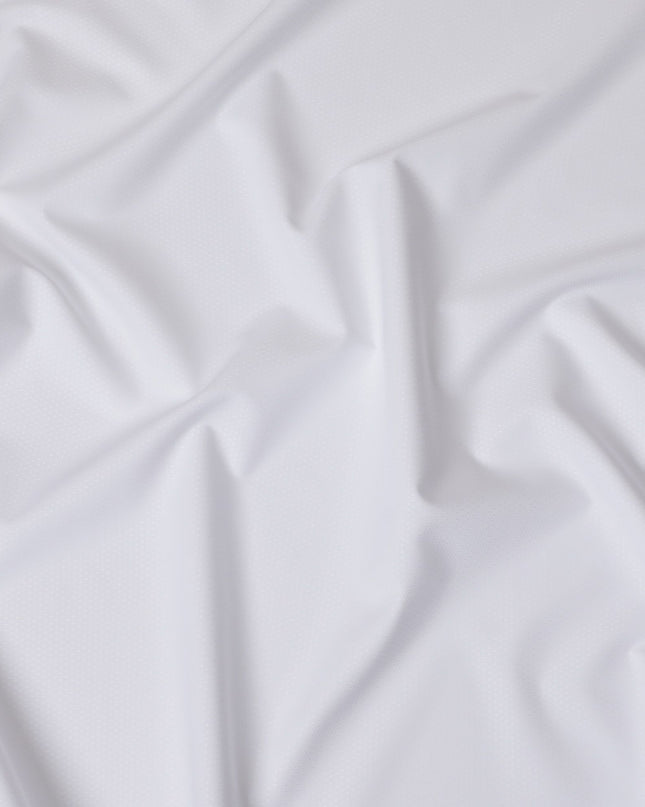 Deluxe White Swiss 100% Cotton Dobby Shirting Fabric - 150cm Wide, Refined Texture-D18893