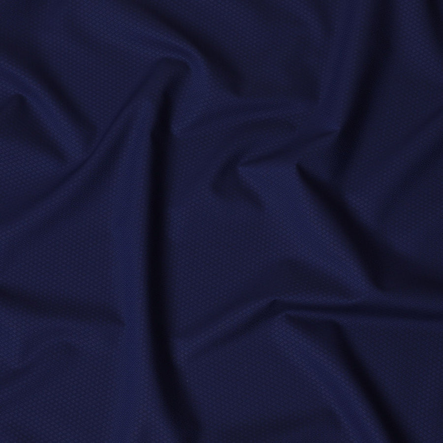 Navy Blue Swiss 100% Cotton Dobby Shirting Fabric - 150cm Wide, Luxurious Texture-D18894