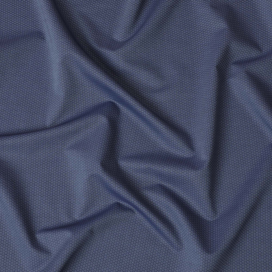 قماش دوبي قميص قطن 100% سويسري أزرق - عرض 150 سم، نمط رائع -D18895