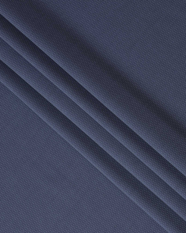 Blue Swiss 100% Cotton Dobby Shirting Fabric - 150cm Wide, Exquisite Pattern-D18895