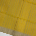 ساري حريري ناعم أصفر دوار الشمس بنسيج مخطط ولون بالو ثنائي اللون، 5.5 متر مع قطعة بلوزة، من أصل هندي - D22691