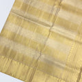 Golden Pure Tissue Silk Kanjeevaram Saree with Traditional Handwoven Textured Weave, 5.5 Meters with Blouse Piece, Originating from India-D22672