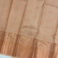 Champagne Beige Self Zari Woven Kanjeevaram Pure Silk Bridal Saree, Traditional Border with Ornamental Pallu, 110 cm Width, Made in India-D22776