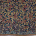 Terracotta Tussar Silk Pen Kalamkari Saree with Handpainted Mythological Art, Width 110 Cms, Origin: Sri Kalahasthi, India, 5.5 Mtrs with Blouse Piece-D22858