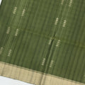 Olive Green Soft Silk Saree with Arrow Motifs and Dual-Toned Pallu Design, 5.5 Meters with Blouse Piece, Originating from India-D22690