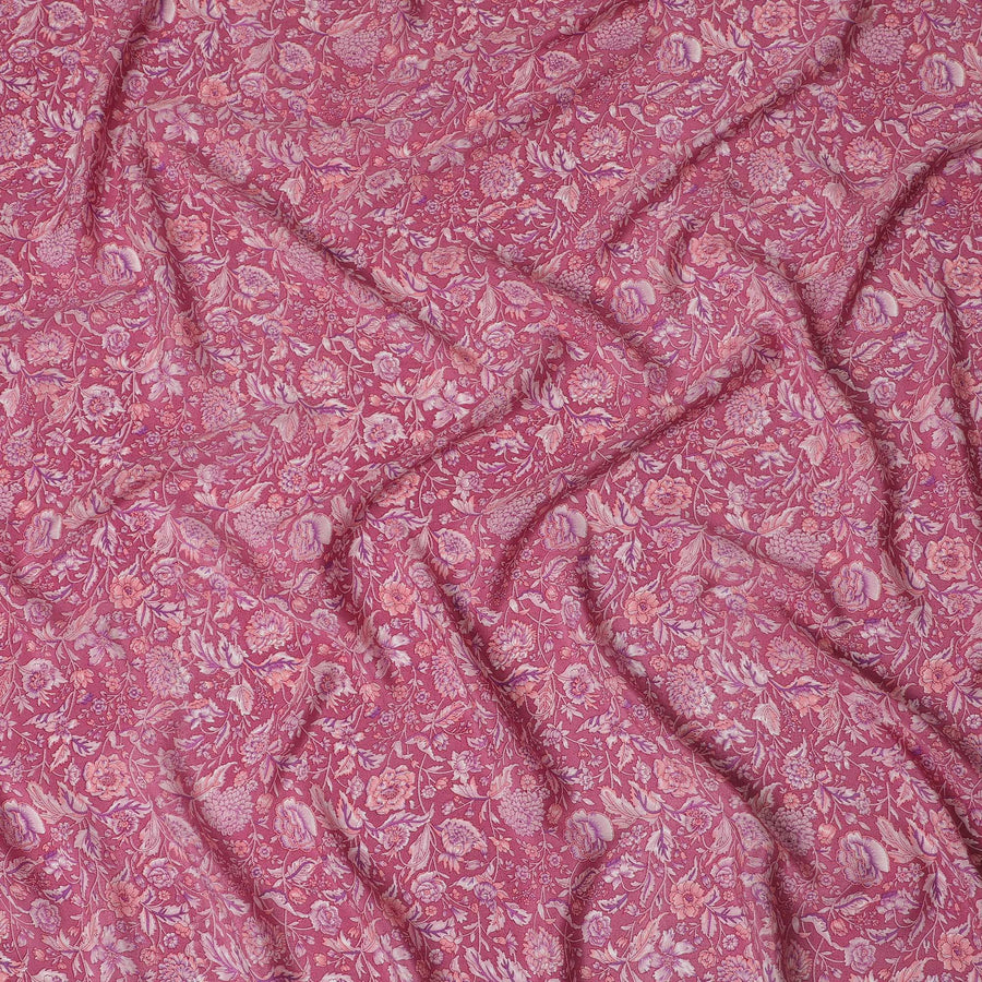قماش كريب حرير خالص مزين بزهور التوت - طباعة مزخرفة فاخرة، عرض 110 سم، صناعة هندية - تسوق عبر الإنترنت بواسطة Meter-D18033