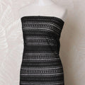 Black guipure lace fabric in stripe design-D15976