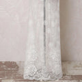 White lace fabric with same tone embroidery in geometric design-D15997 Regal Fabrics