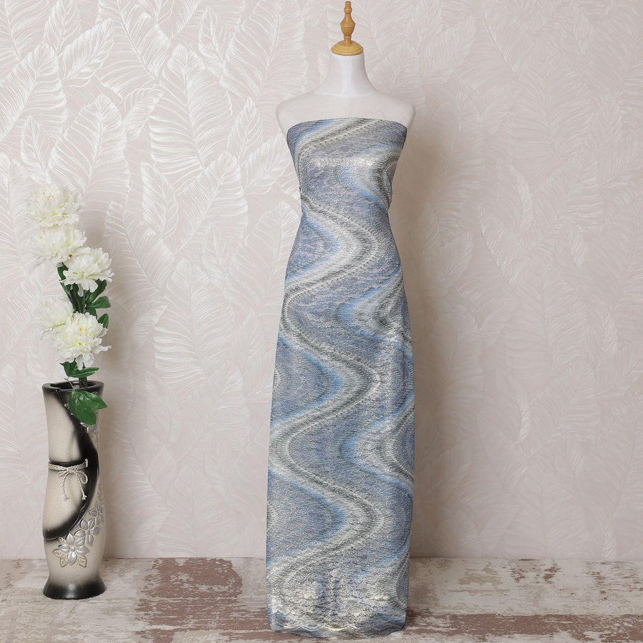 قماش دانتيل متعدد الألوان بتصميم تجريدي-D16004