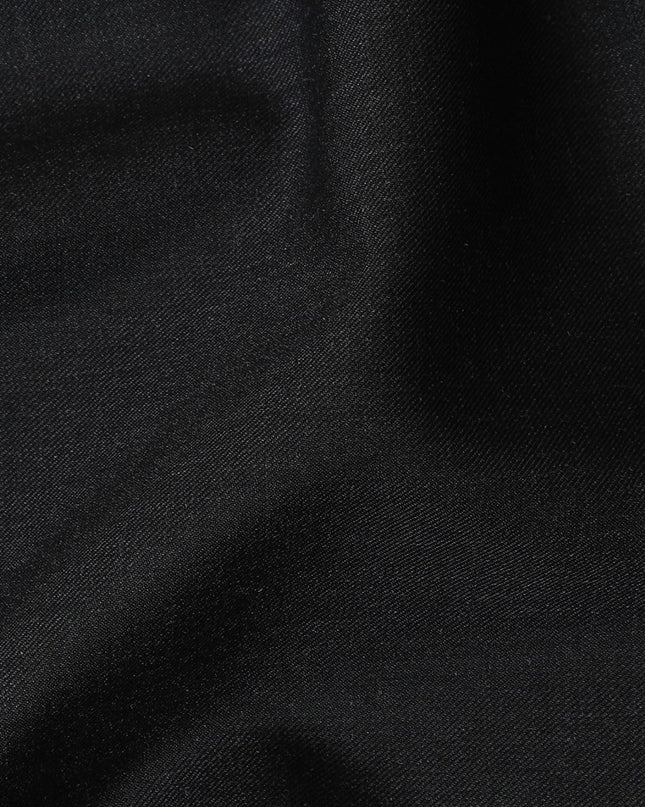 Charcoal black Premium Super 140's blended wool suiting fabric-D17268
