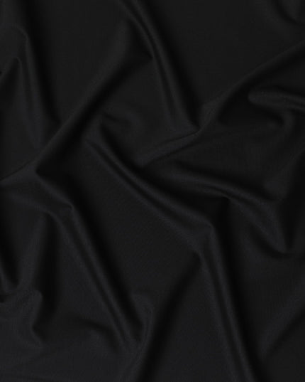 Black Plain Premium blended wool suiting fabric-D17269