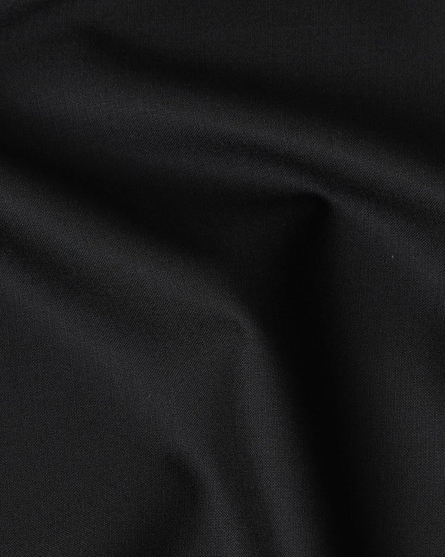 Black Plain Premium blended wool suiting fabric-D17269